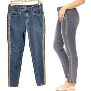 French Dressing jeans with Embroidered side legs size 4